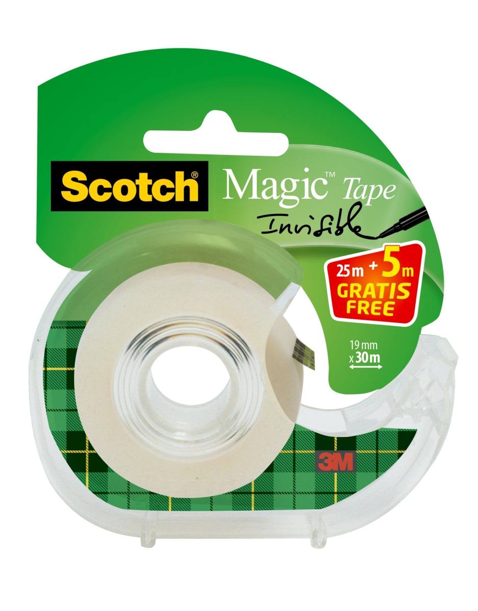 nastro adesivo 3M Scotch Magic 1 rotolo 19 mm x 25 m + 5 m
