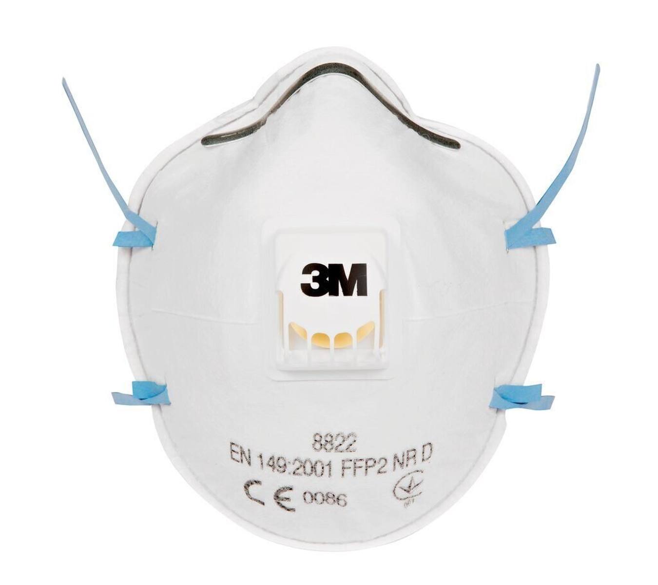 3M 8822 FFP2 ademhalingstoestel met cool-flow uitademventiel, tot 10 keer de grenswaarde
