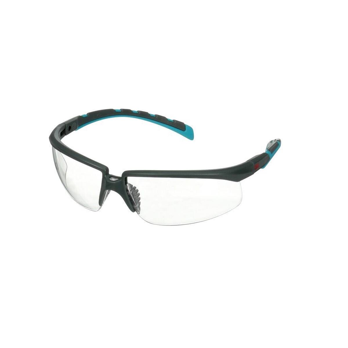3M Solus 2000 safety spectacles, blue/grey temples, anti-fog/scratch-resistant, clear lens, angle-adjustable, S2001AF-BLU-EU