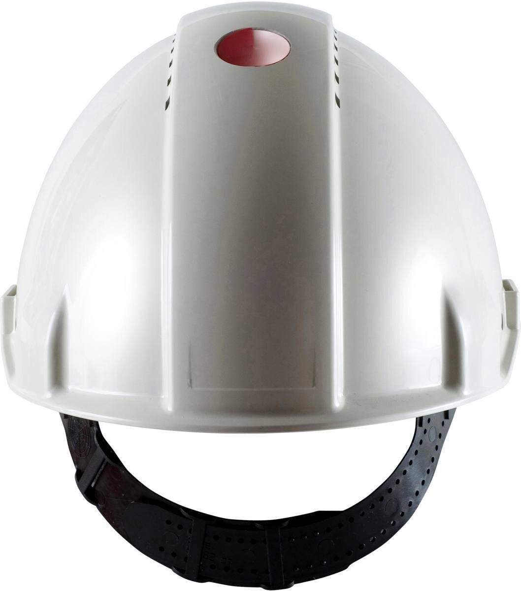 3M Safety helmet, Uvicator, pinlock fastener, non-ventilated, dielectric 440 V, plastic welding tape, white, G3001CUV-VI