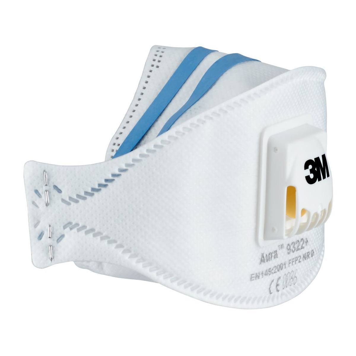 3M 9322+C2 Aura Respirator FFP2 with cool-flow exhalation valve, up to 10 times the limit value (hygienically individually packaged), pack=2 pieces