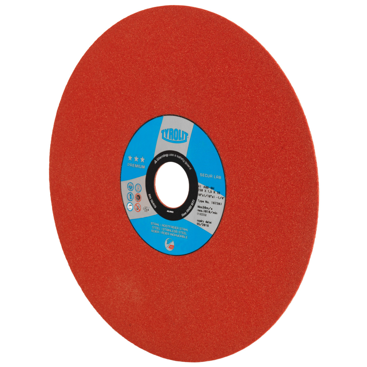 Tyrolit Laboratory cutting discs DxDxH 250x1.8x32 For steel and stainless steel, shape: 41N - straight version (non-woven cutting disc), Art. 596848