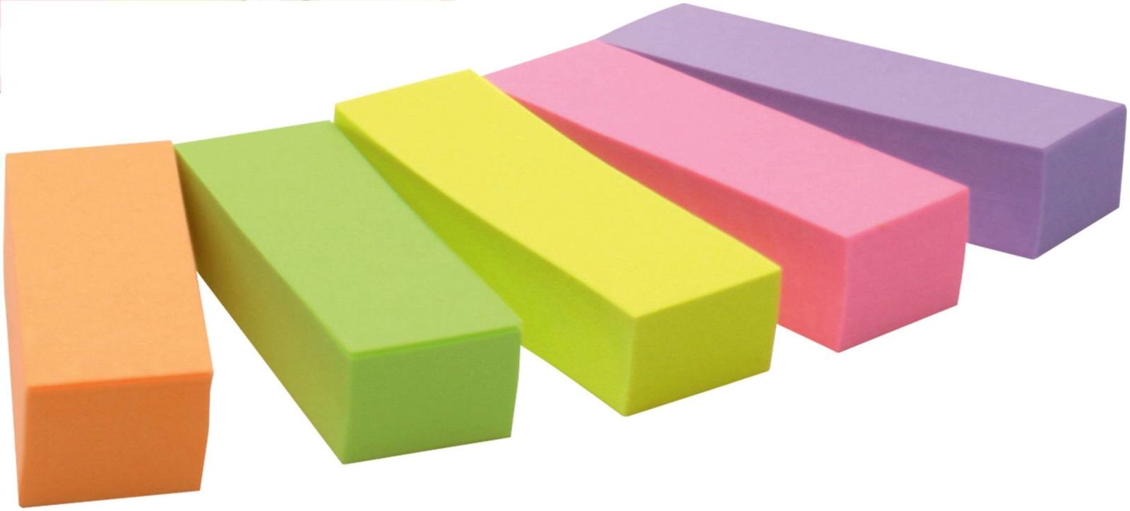 3M Post-it Page marker 670-5, 15 mm x 50 mm, neon yellow, neon green, neon orange, neon pink, violet, 5 x 100 sheets