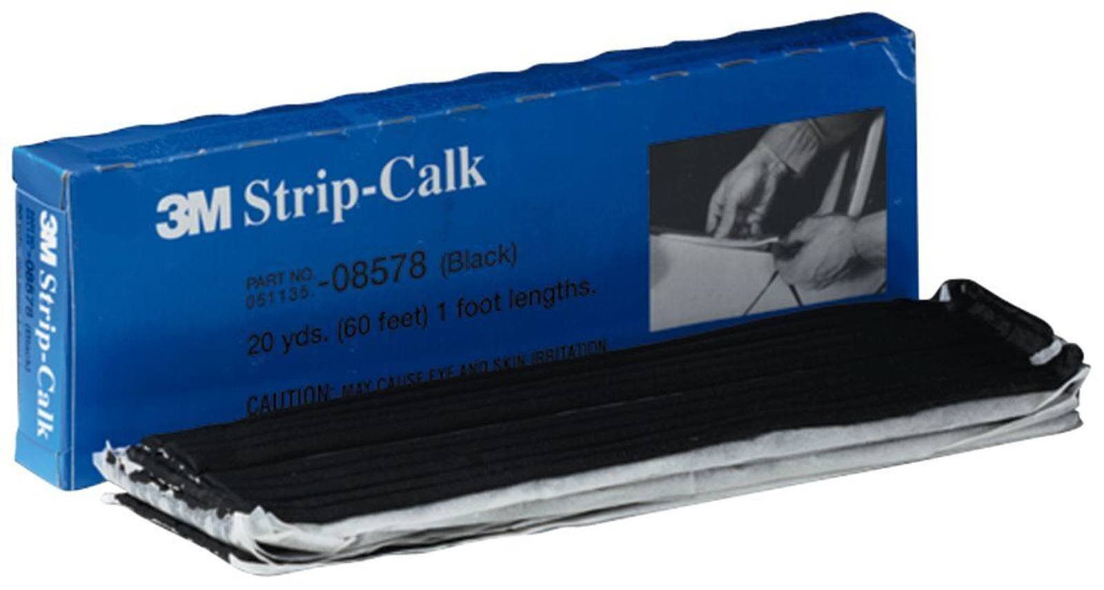 3M Sealing strips, 6mm x 30cm, black, 1box=12pack of 60 strips