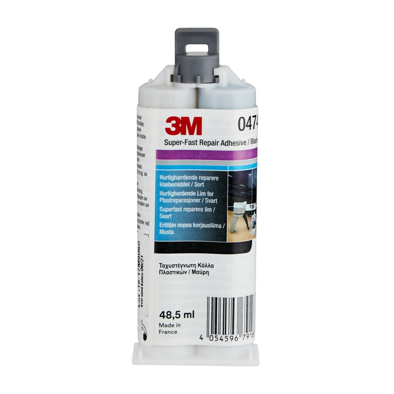 3M Plastic adhesive super fast, cartridge, incl. 1 nozzle, black, 50 ml