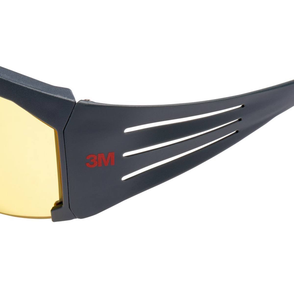 occhiali di sicurezza 3M SecureFit 600, aste grigie, rivestimento Scotchgard antiappannamento/antigraffio (K&amp;N), lenti gialle, SF603SGAF-EU