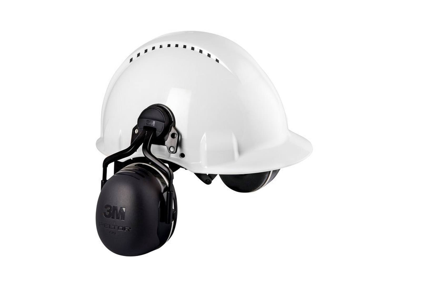 3M PELTOR Earmuffs, X5P5E helmet attachment, black, SNR=36 dB with helmet adapter P5E