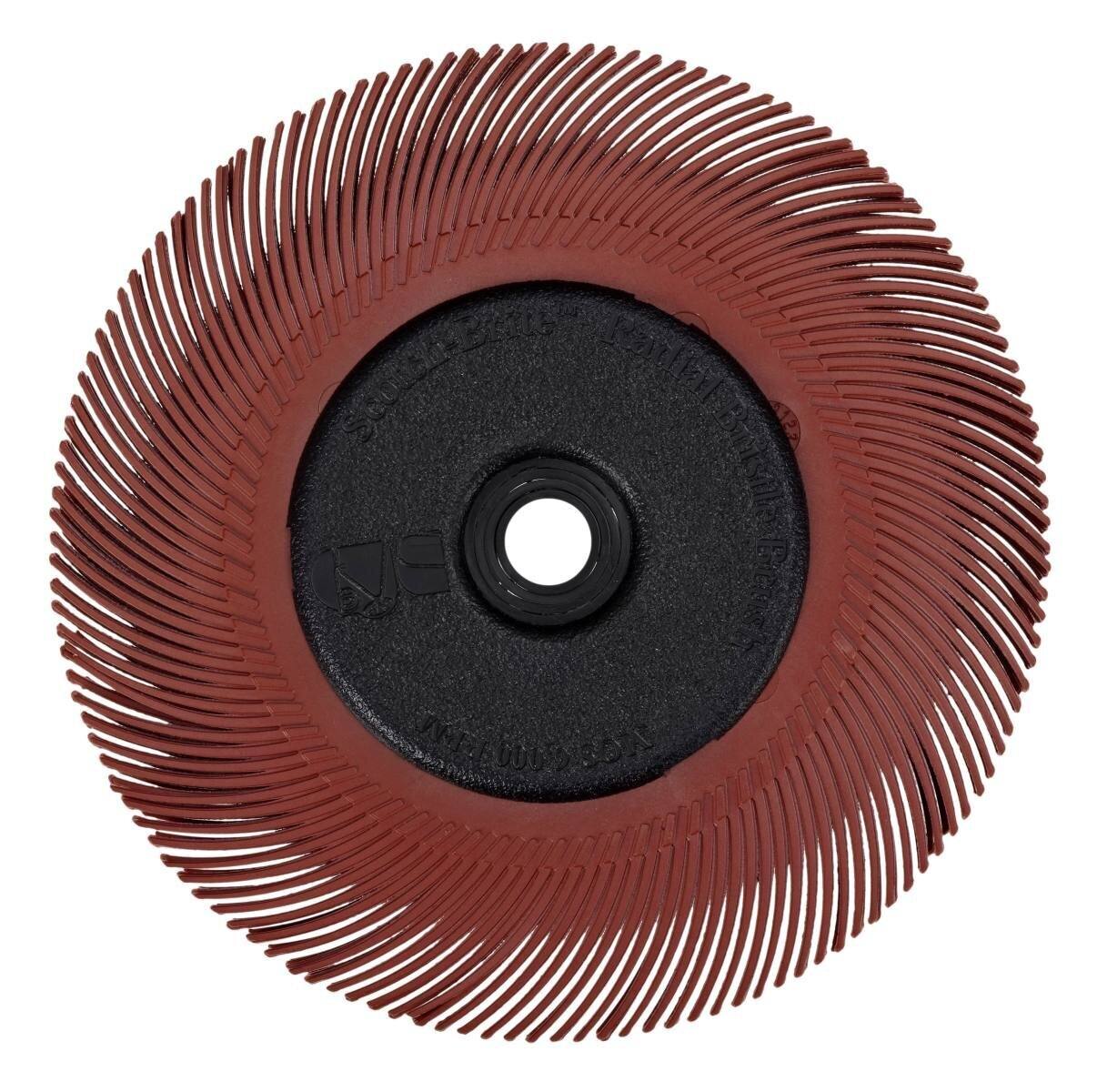 3M Scotch-Brite Disco de cerdas radiales BB-ZB con pestaña, rojo, 193,5 mm, P220, tipo C #33084