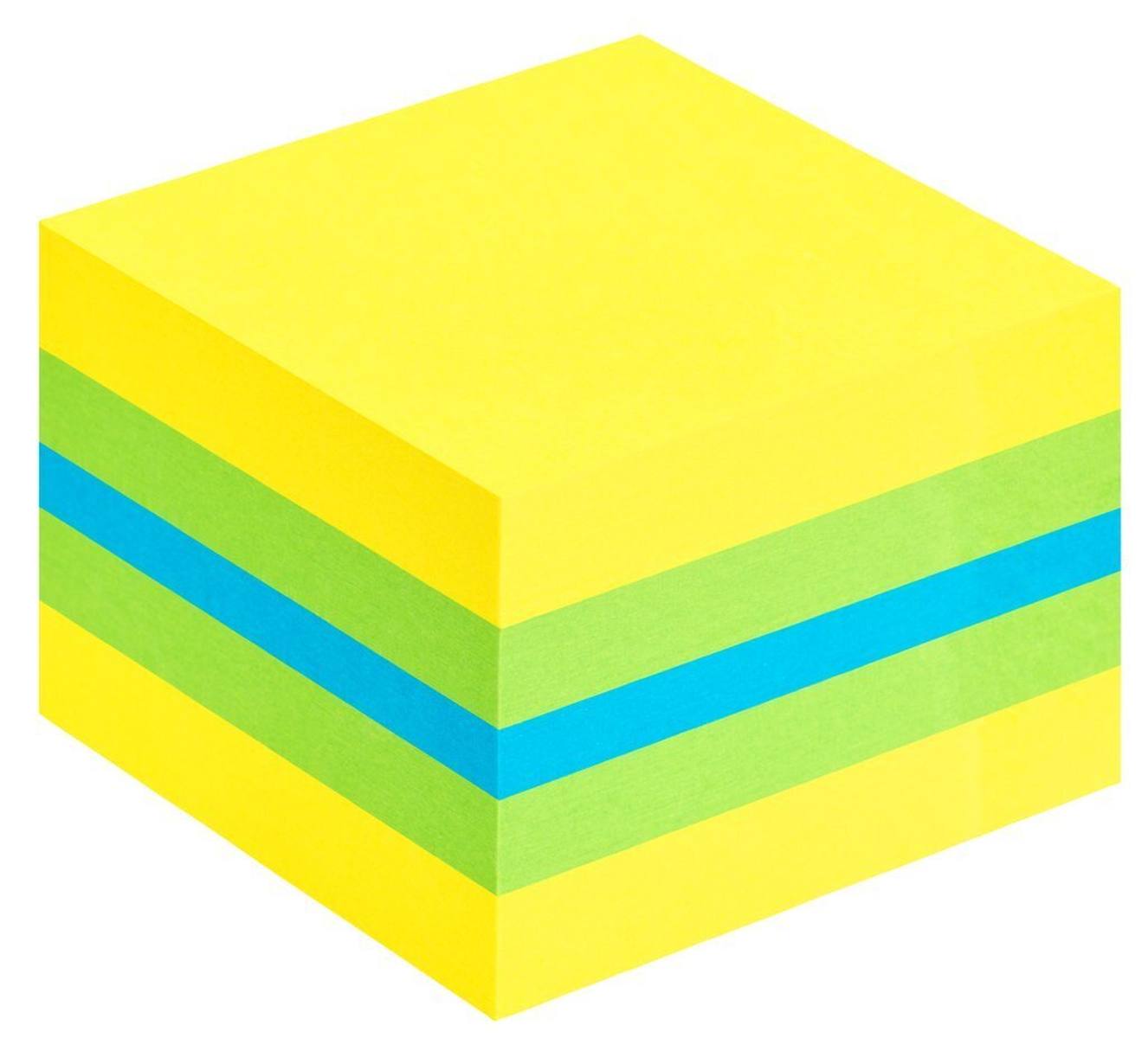 3M Post-it Mini cube 2051-L, 51 mm x 51 mm, blue, lime green, lemon yellow, 1 cube with 400 sheets each