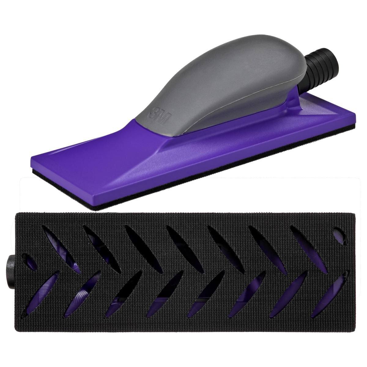 3M Hookit Purple Premium hand block, 70 mm x 198 mm, Multihole hand block