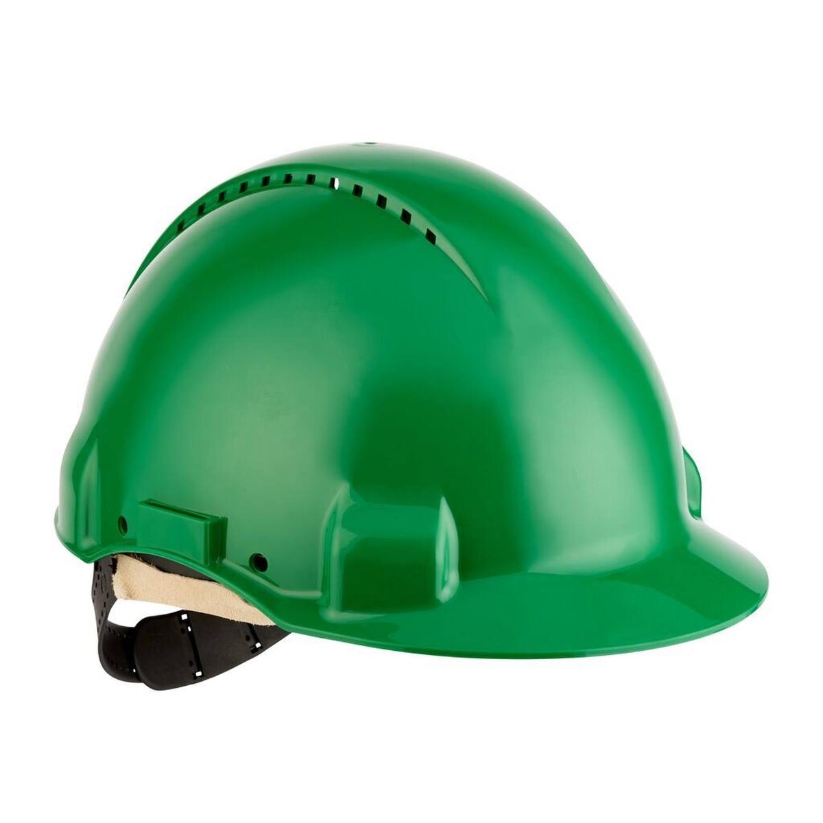 3M G3000 safety helmet G30DUG in green, ventilated, with uvicator, pinlock and leather sweatband