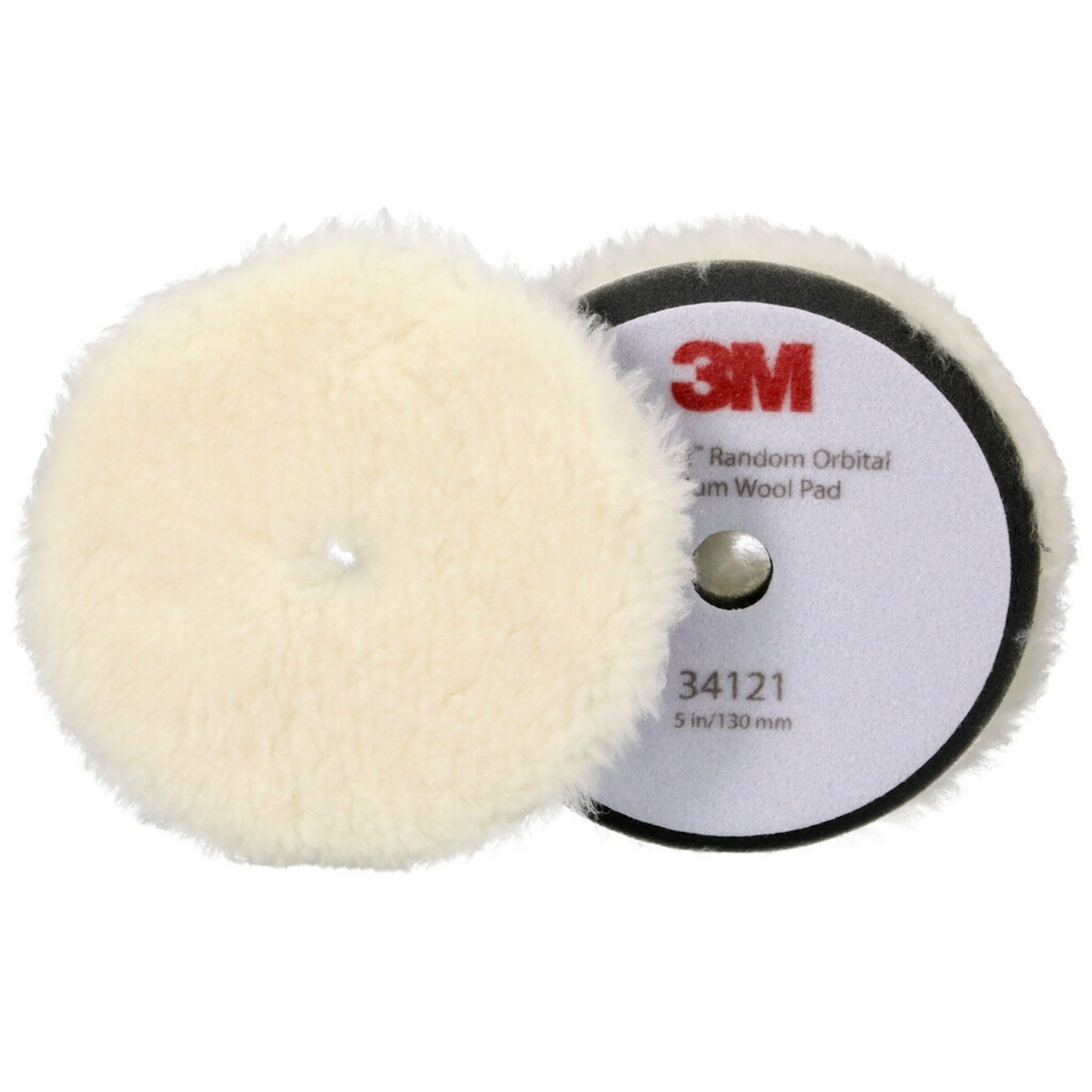 3M Perfect-it Polierpad mit Polierfell für Exzenterpoliermaschine, medium, weiß, 130 mm, 34121 (Pack = 2 Stück)