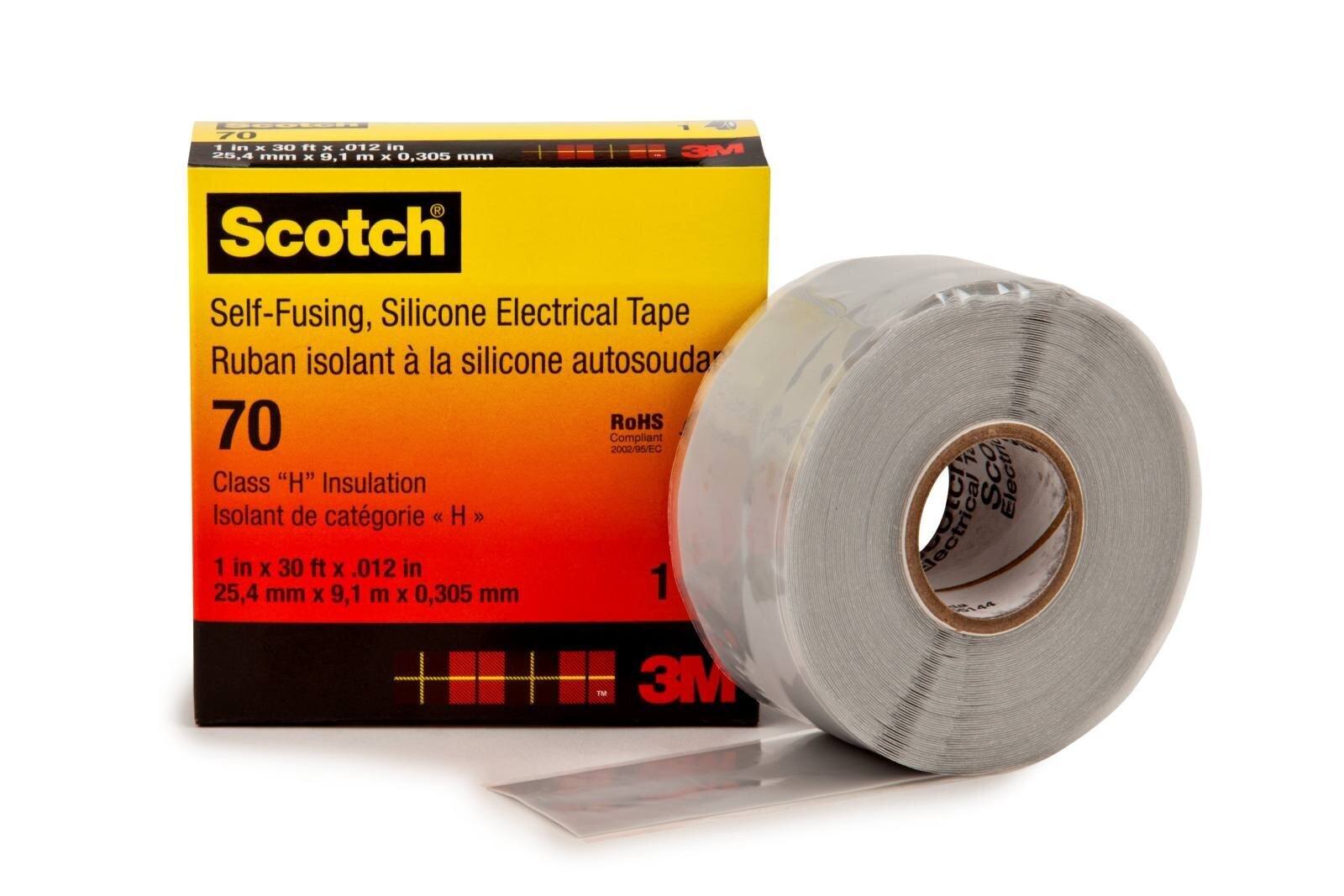 3M Scotch 70 Selbstverschweißendes Silikon-Kautschuk-Band, 25 mm x 9 m