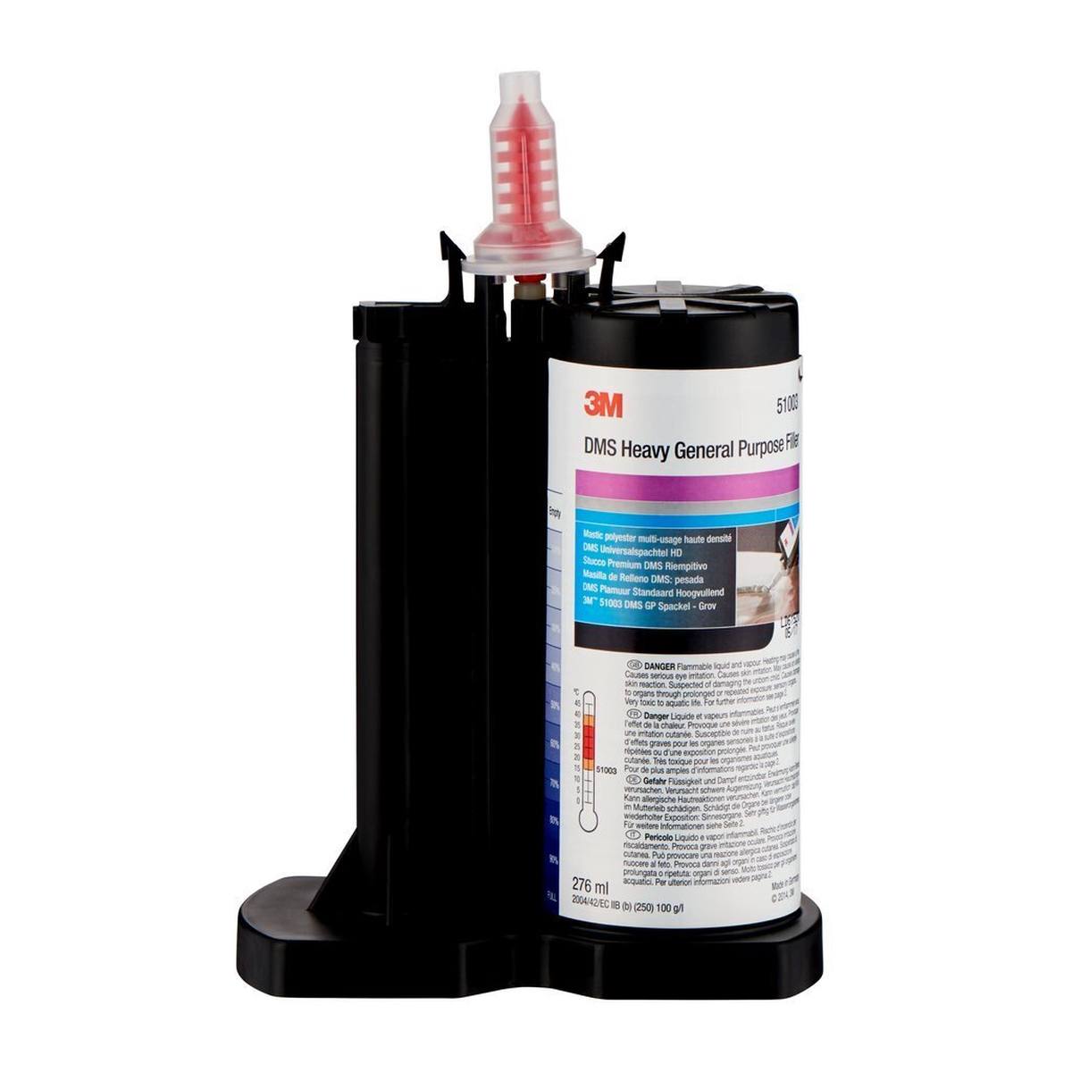 3M DMS Universal Filler HD (high density), for deep dents and high temperatures; incl. 2 mixing nozzles, 276 ml #51003