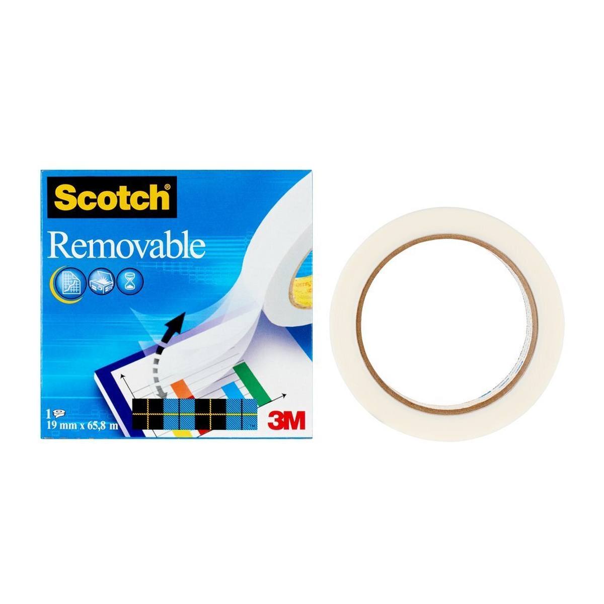 3M Cinta adhesiva Scotch Removible Magic 1 rollo 19 mm x 66 m