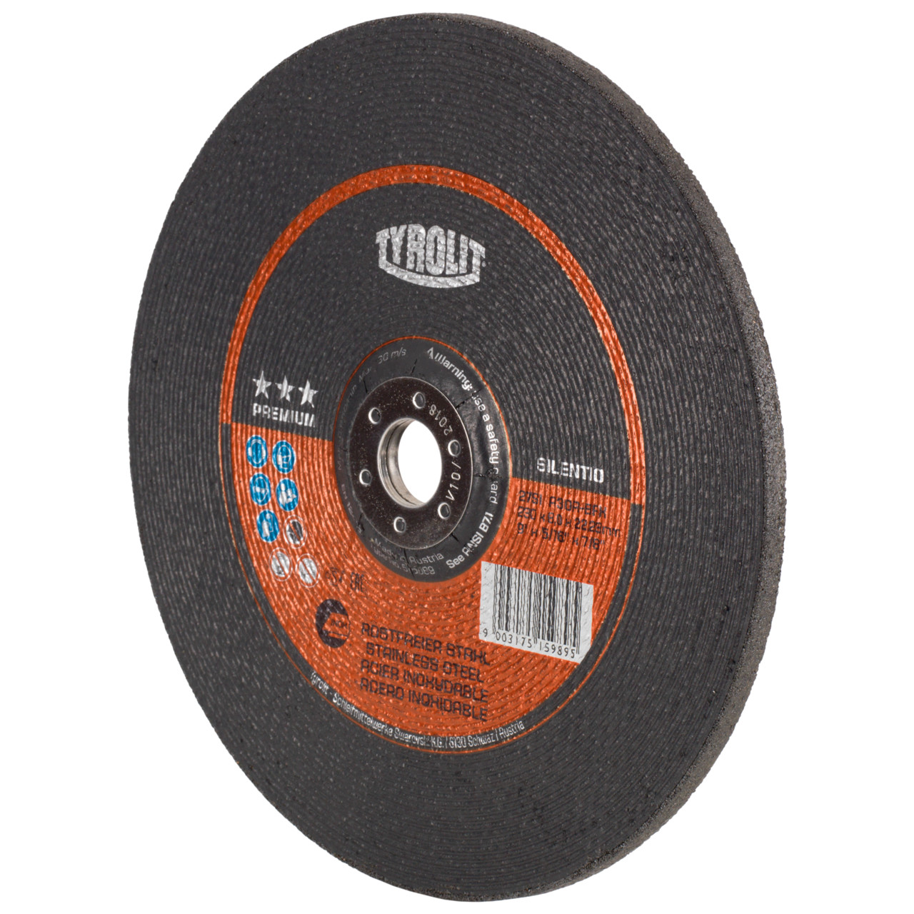 TYROLIT grinding wheel DxUxH 178x7x22.23 Silentio for stainless steel, shape: 27 - offset version, Art. 515988