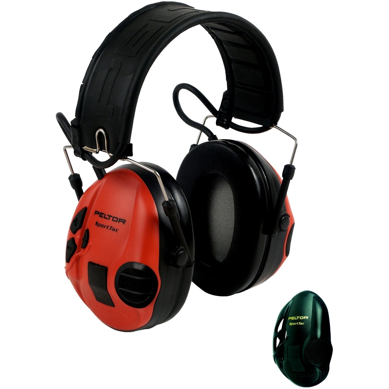 3M Peltor SportTac, 26 dB, coquilles noires/rouges, serre-tête pliable, STAC-RD