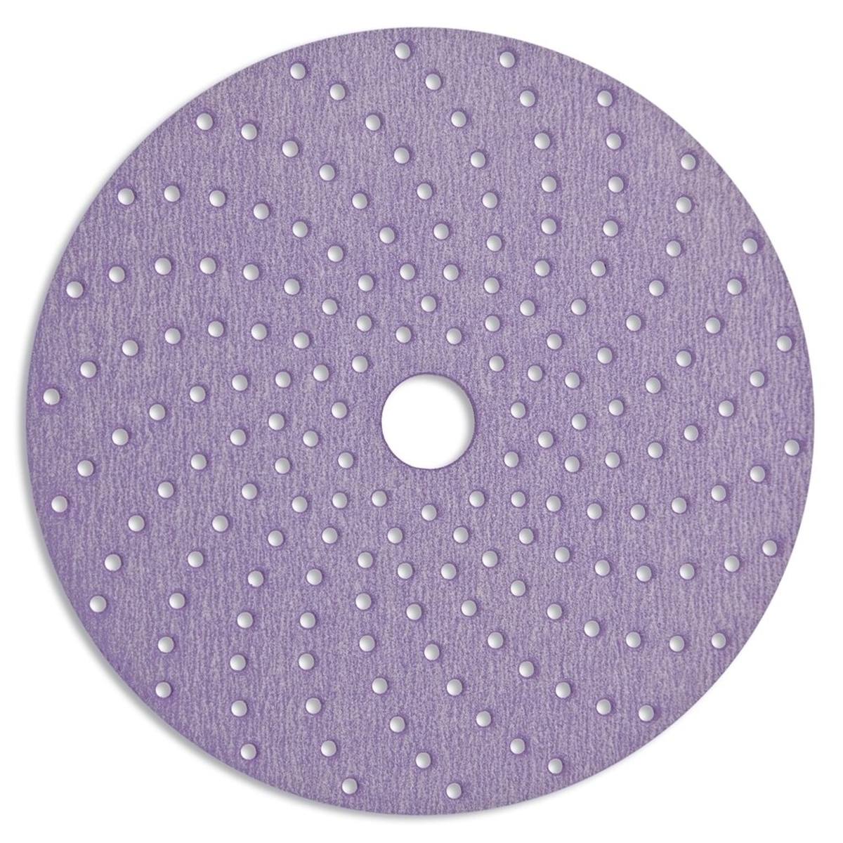 3M Hookit discos adhesivos de gancho y bucle Púrpura Premium 334U, 90 mm, P400, Multiagujero #51623