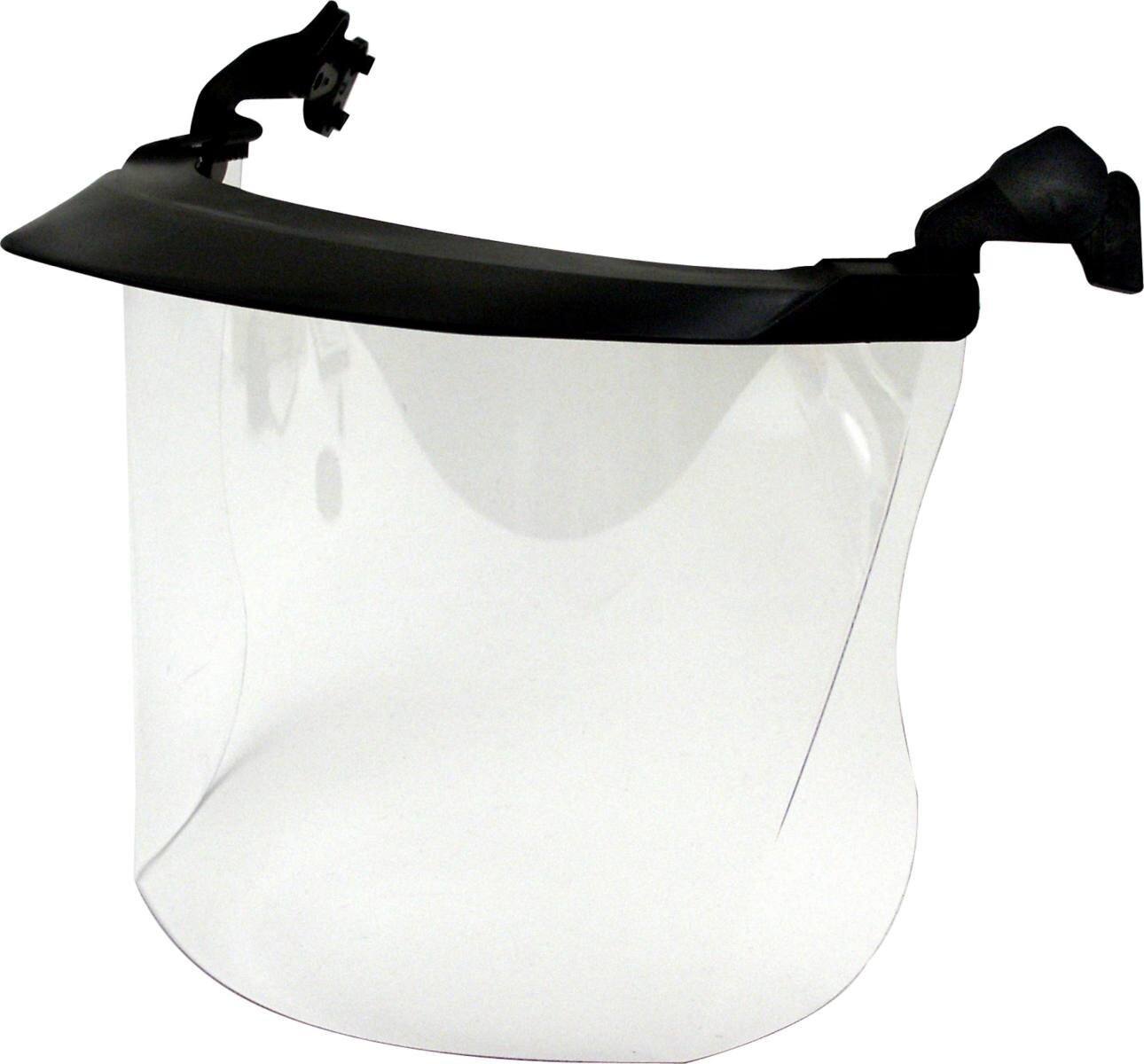 Visiera trasparente 3M V4F in policarbonato con schermi parasole, estremamente resistente agli urti e ai graffi, spessore: 1 mm, peso: 110 g (incluso supporto per casco)