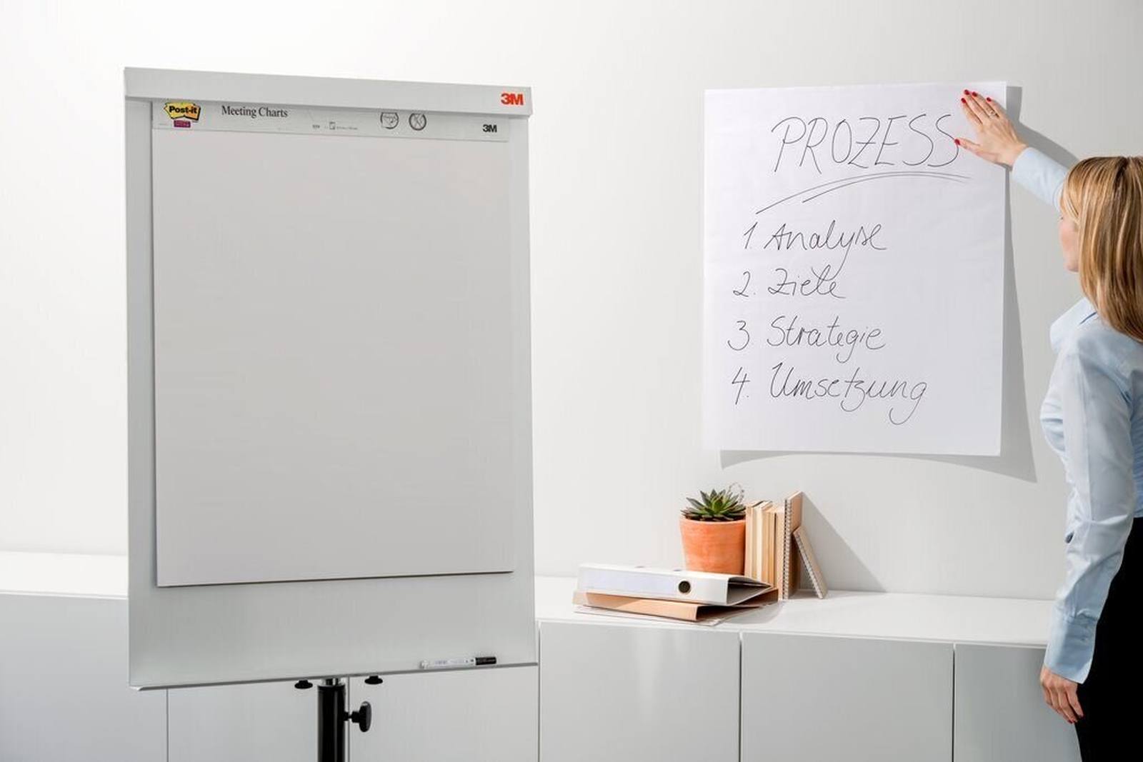 3M Post-it Super Sticky Meeting Chart, unlined, white, 2 pads, 635 mm x 762 mm