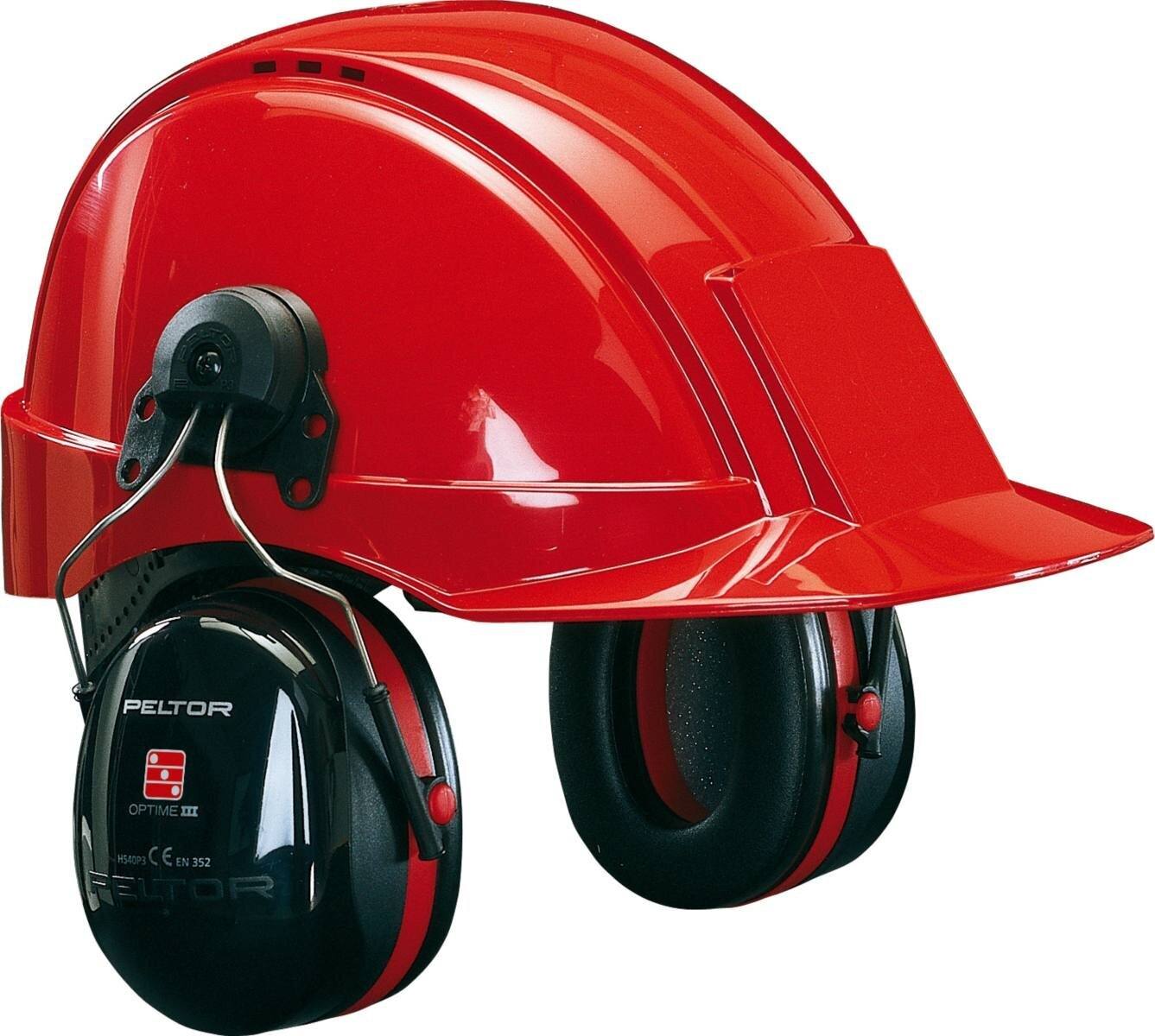 3M PELTOR Orejeras Optime III, fijación para casco, negras, con adaptador para casco P3E (para todos los cascos 3M, excepto G2000), SNR=34 dB, H540P3E