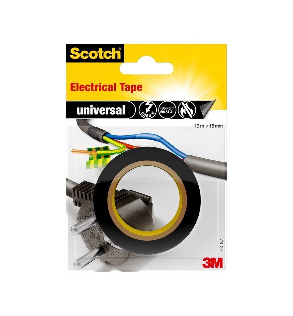 3M Scotch insulating tape universal 4401BLA, 15 mm x 10 m, black