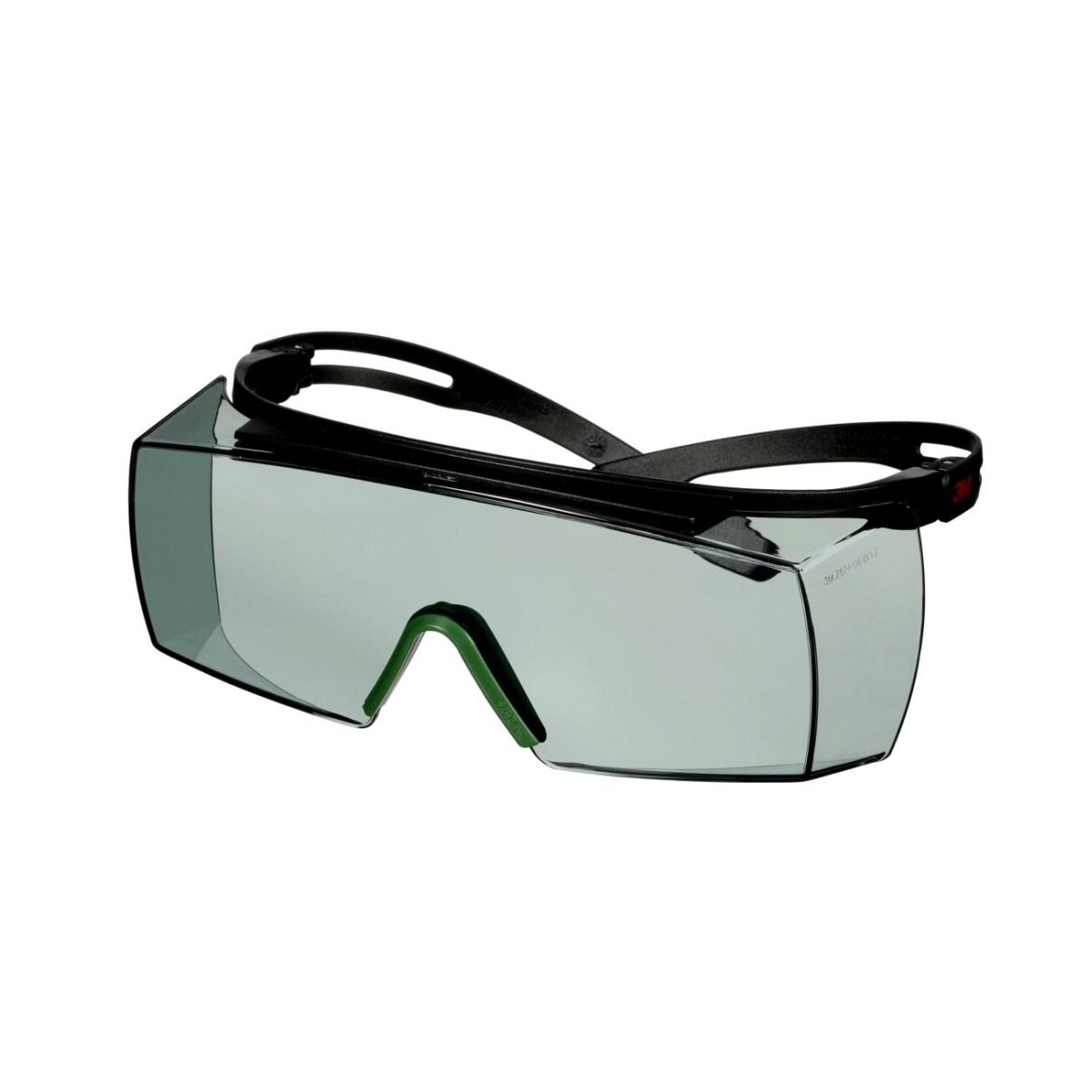 occhiali di sicurezza 3M SecureFit 3700, aste nere, rivestimento antigraffio, lente grigia IR 1.7, SF3717AS-BLKh