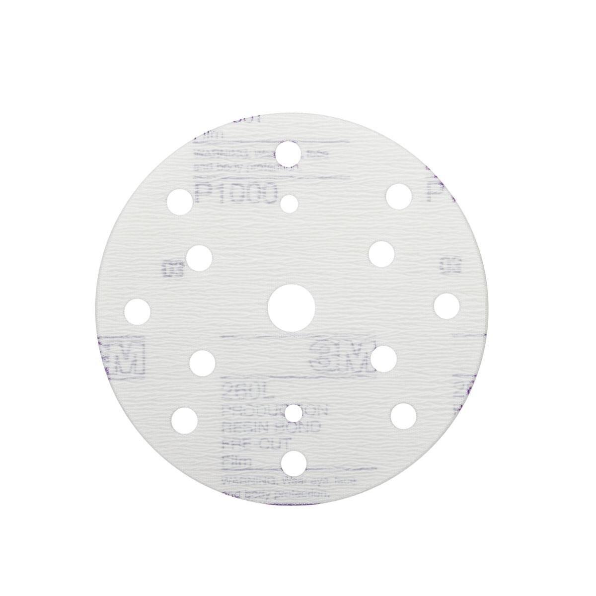 3M Hookit Velcro-backed disc 260L, white, 150 mm, P600, perforated 15 times, 51057
