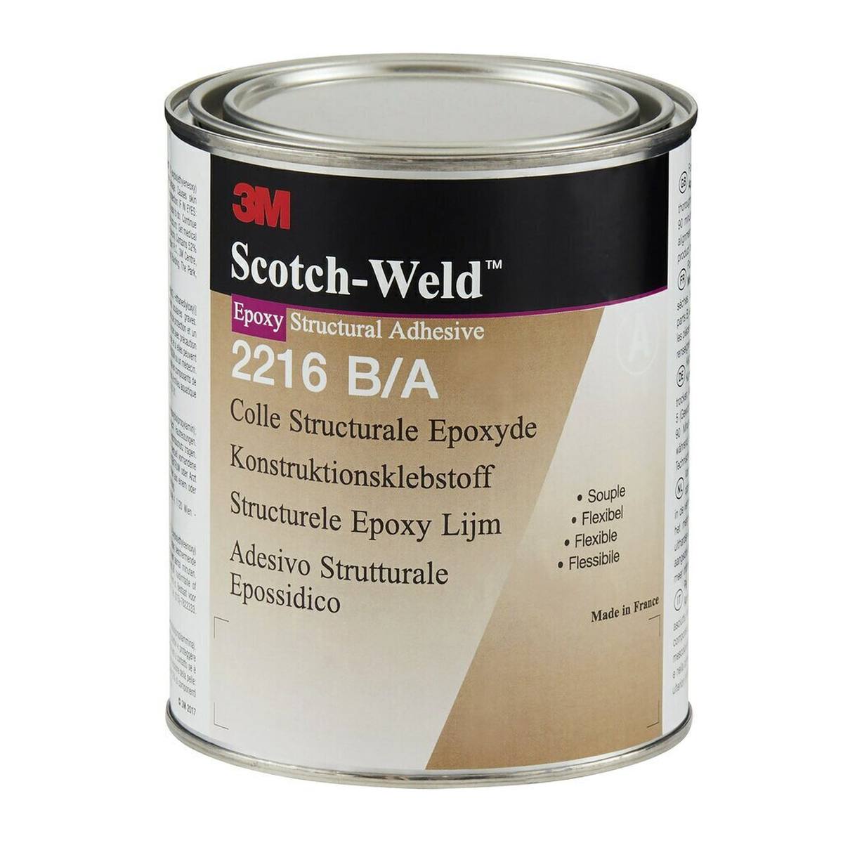 3M Scotch-Weld colle de construction à 2 composants à base de résine époxy 2216 B/A, gris, 1,6 l