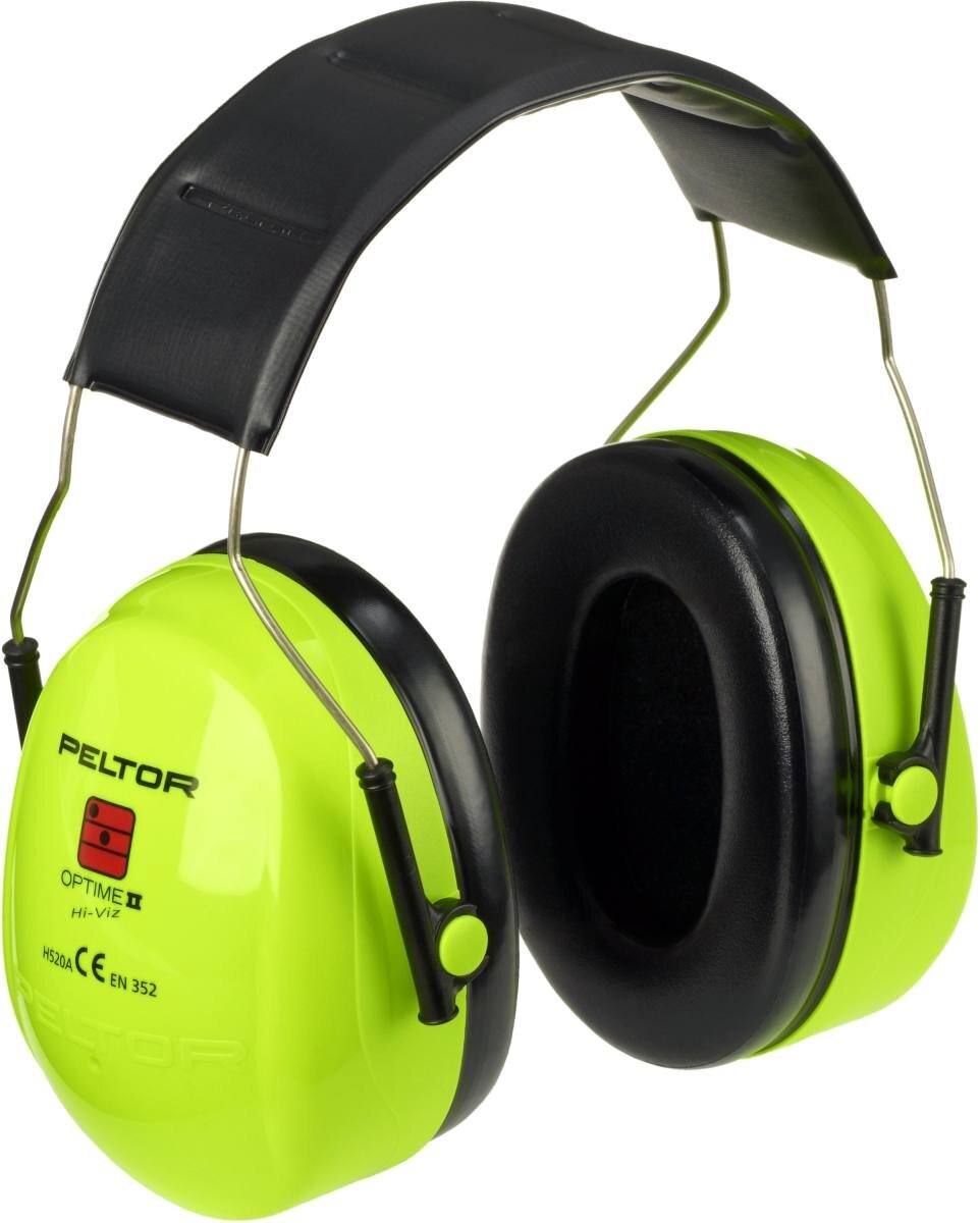 3M PELTOR Optime II oorkappen, Hi-Viz hoofdband, hoge zichtbaarheid, SNR=31 dB, H520AV