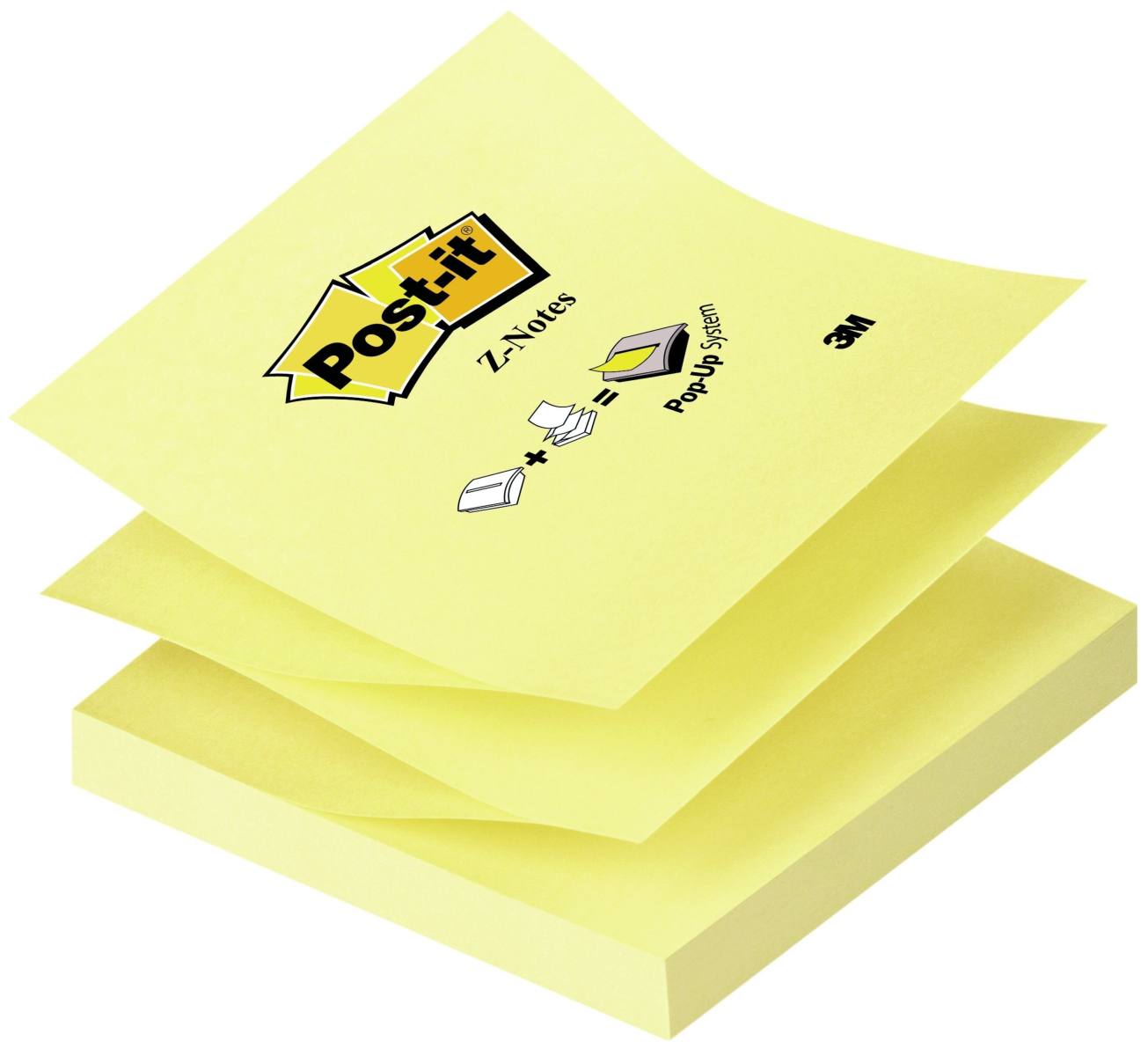 3M Post-it Z-Notes R330, 76 mm x 76 mm, amarillo, 1 bloc de 100 hojas