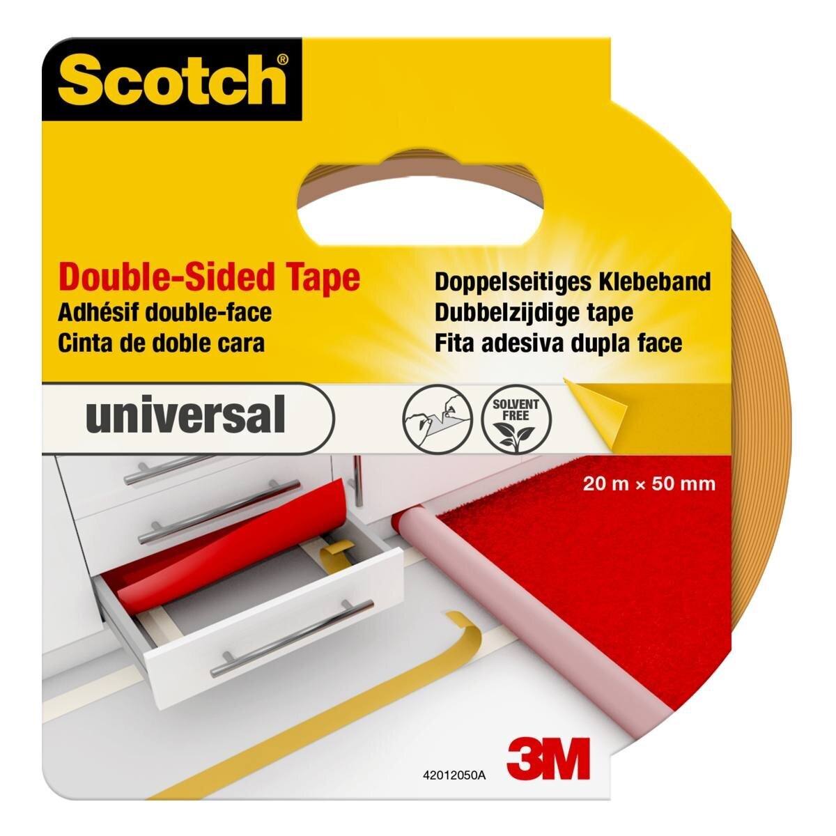 3M Scotch double-sided adhesive tape 42012050, 50 mm x 20 m, light brown