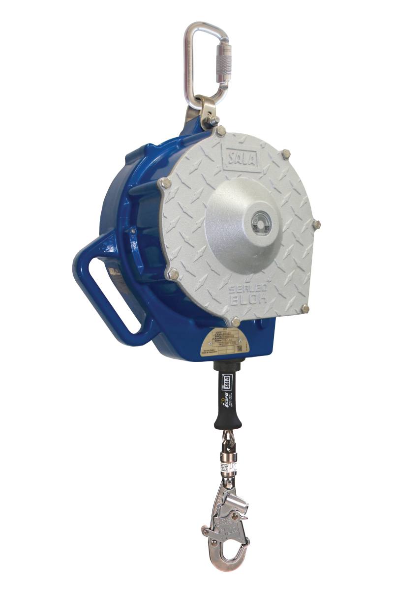 3M DBI-SALA Sealed-Blok Sealed retractable type fall arrester, length: 25 m, aluminium housing, stainless steel cable 5 mm, automatic stainless steel swivel carabiner with fall indicator, opening width 18 mm, RFID tag for inspection, 25.0 m