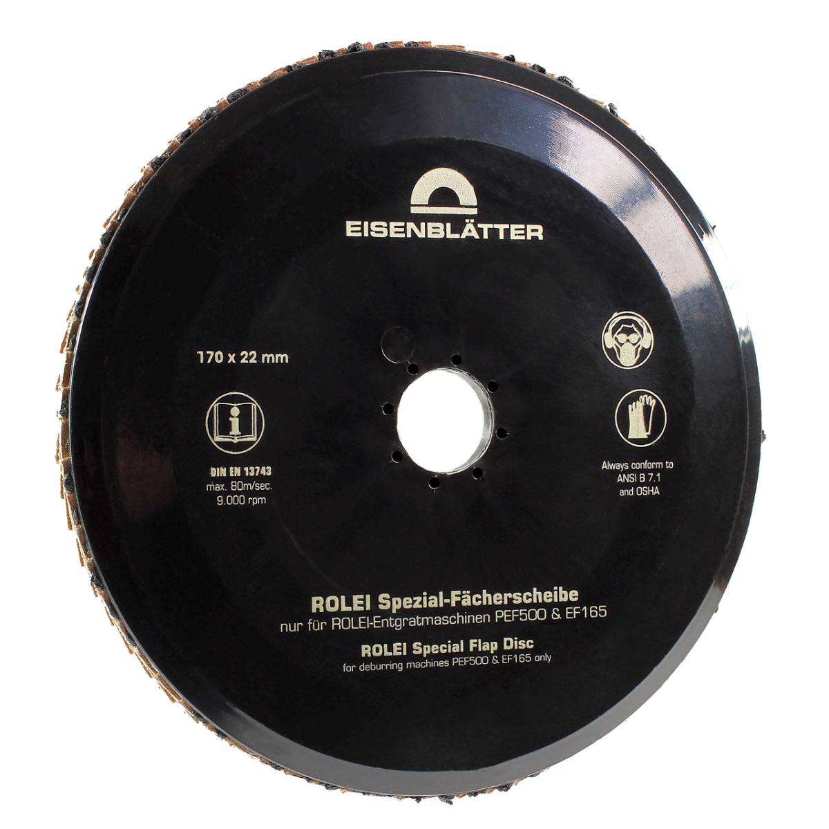 ROLEI Special flap disc, 170 mm x 22.2 mm, grain 50