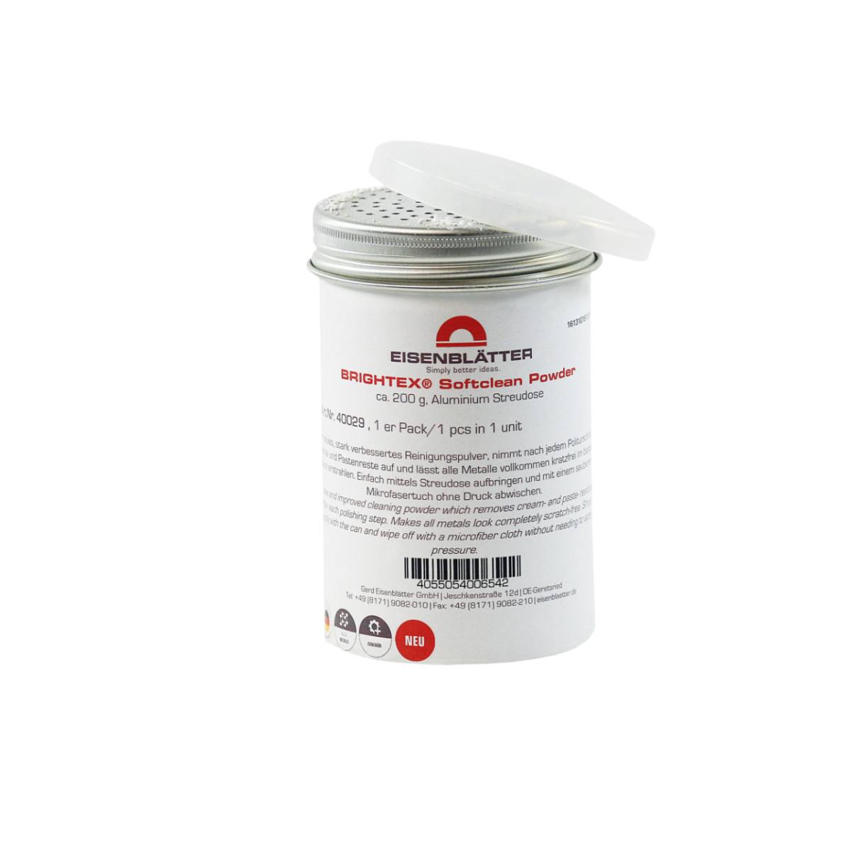 BRIGHTEX Softclean Powder, ca. 200 g, Aluminium Streudose