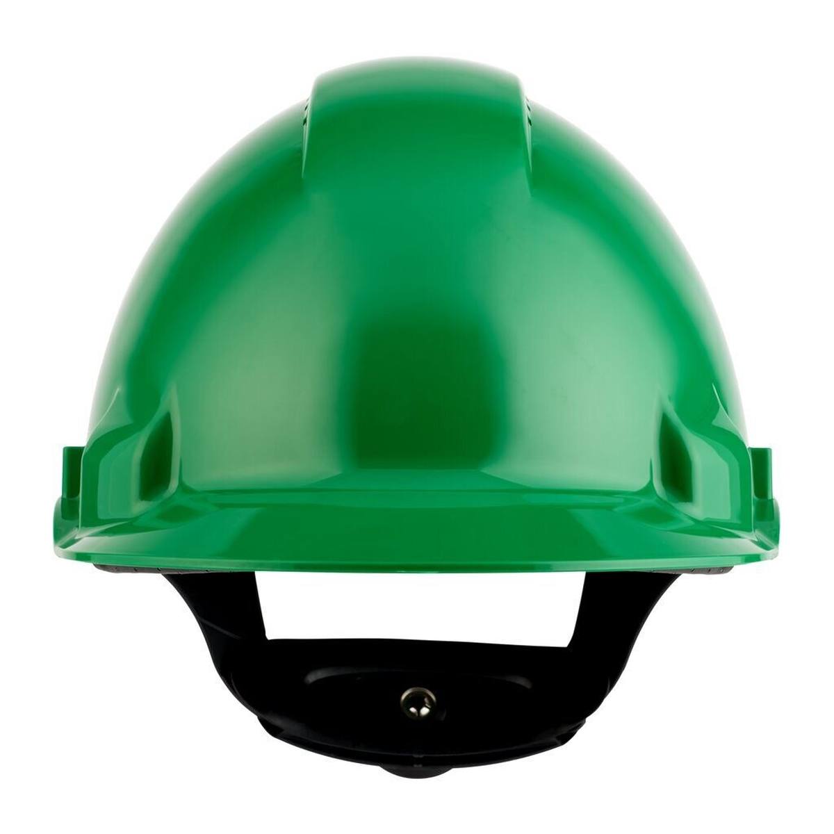elmetto di sicurezza 3M G3000 G30NUG di colore verde, ventilato, con uvicatore, cricchetto e cinturino in plastica per saldatura