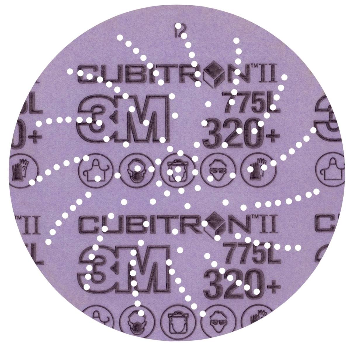 3M Cubitron II Disco de película Hookit 775L, 125 mm, 320+, multiagujeros #47081