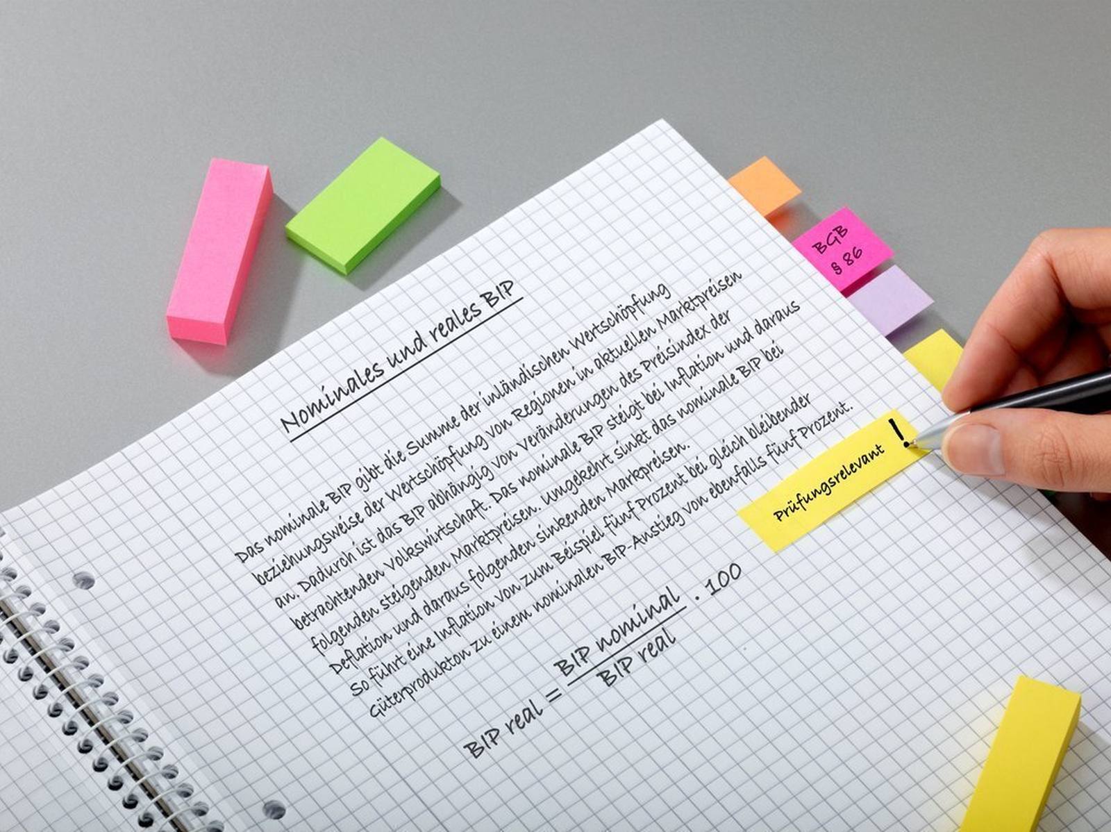 3M Post-it Page marker 671-3, 3 x 100 sheets, wide blocks, neon green, pink, yellow, 25 mm x 76 mm