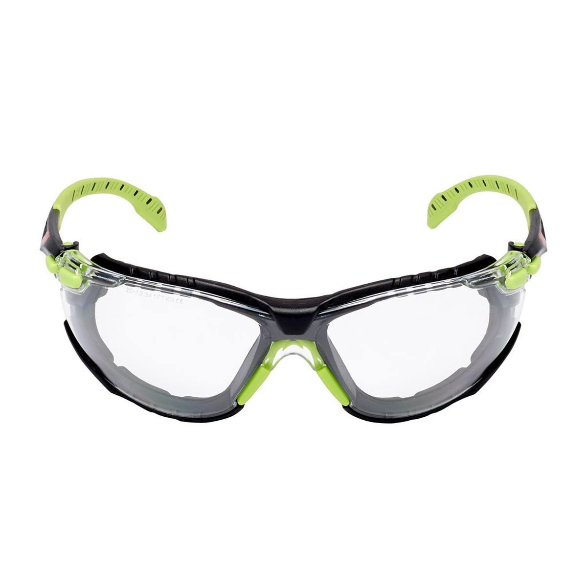 3M Solus 1000 Schutzbrille mit Antibeschlag-Beschichtung, grün/schwarz, transparent, mit Tasche S1CG