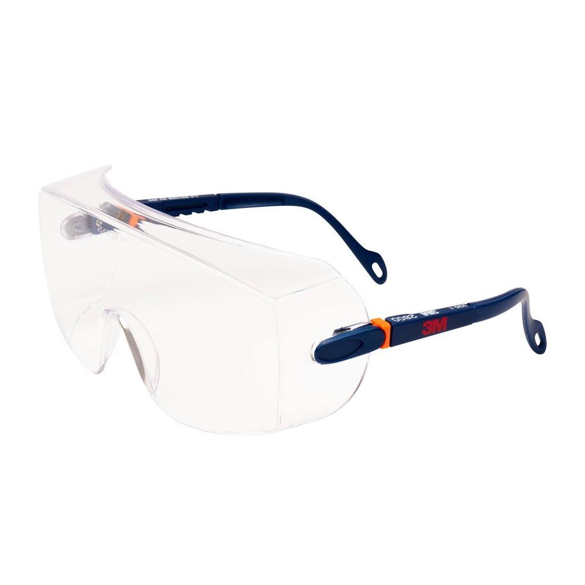3M 2800 Gafas de protección AS/UV, PC, transparentes, ajustables, ideales como sobregafas para usuarios de gafas