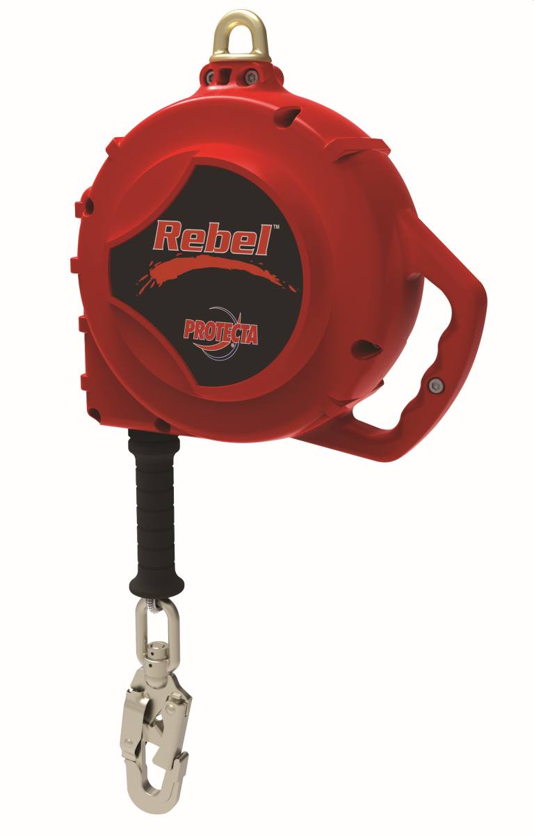 3M PROTECTA Rebel retractable type fall arrester, length: 15 m, stainless steel cable 5 mm, plastic housing, steel twist-lock carabiner on housing opening width 17 mm, automatic steel carabiner on cable opening width 17 mm, 15.0 m