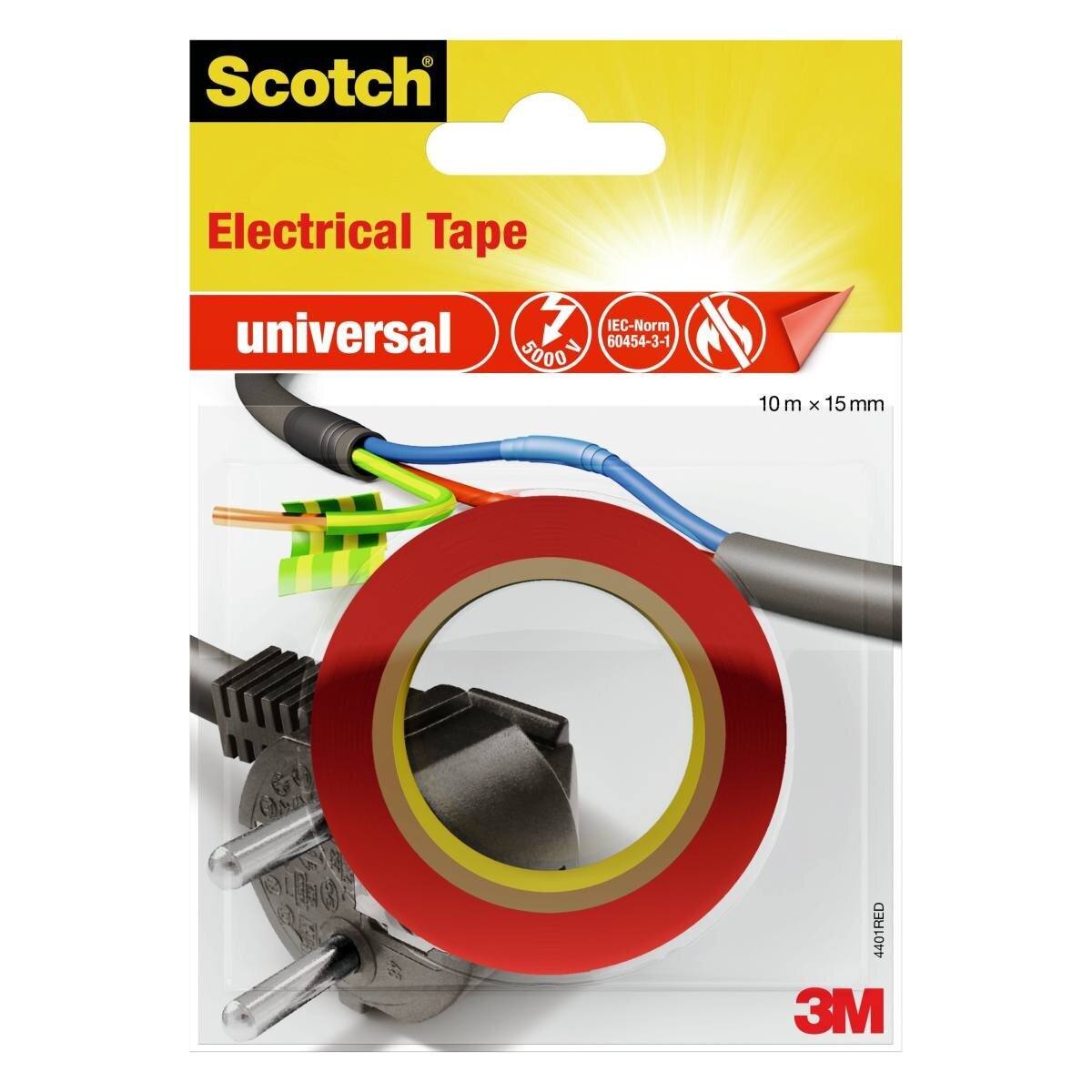 3M Scotch insulating tape universal 4401RED, 15 mm x 10 m, red