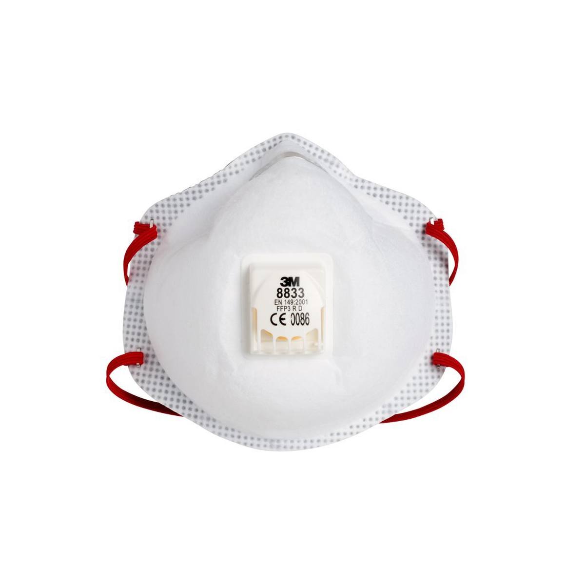 3M 8833SV Masque de protection respiratoire FFP3 avec valve d'expiration Cool-Flow, jusqu'à 30 fois la valeur limite, petit emballage