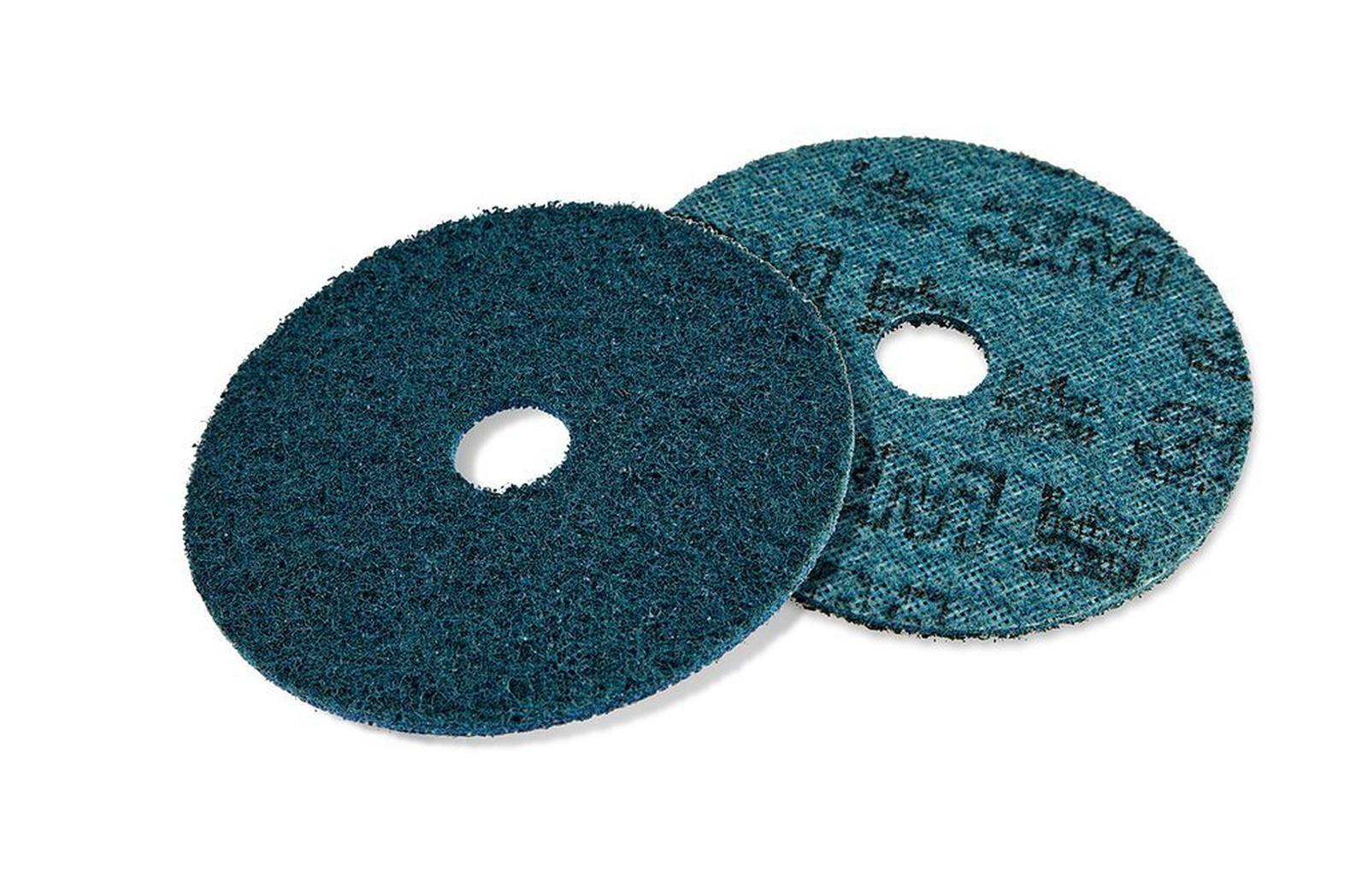 3M Scotch-Brite disco in tessuto non tessuto SC-DH con centratura, blu, 125 mm, 22 mm, A, molto fine #246591