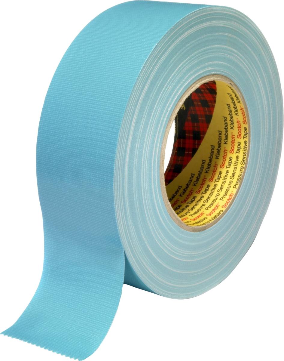 3M 389 Fabric tape, 50 mm x 50 m, light blue