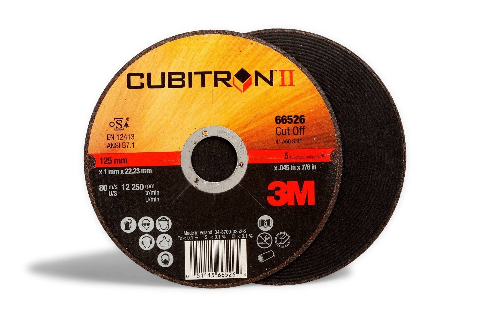 Disco de corte 3M Cubitron II, 125 mm, 2,5 mm, 22,23 mm, 60 , tipo 42 #65477