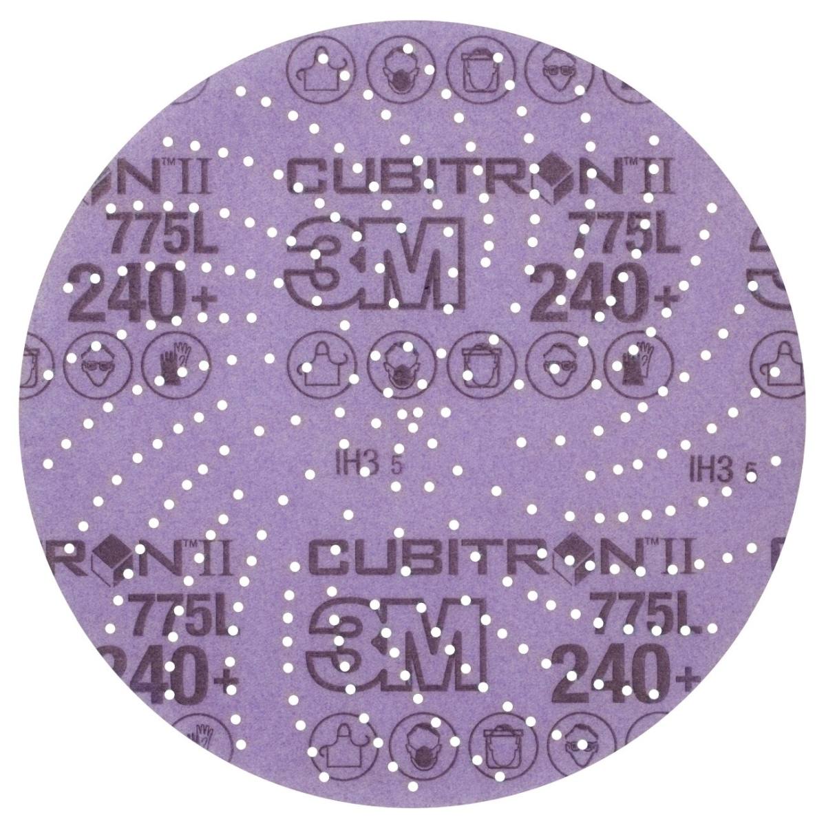 3M Cubitron II Disco de película Hookit 775L, 150 mm, 240+, multiagujeros #47098