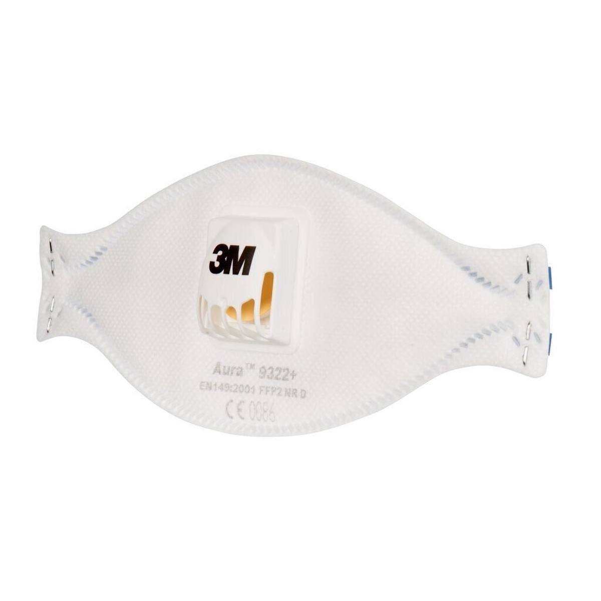 3M 9322+ Aura respirator FFP2 with cool-flow exhalation valve, up to 10 times the limit value (hygienically individually packaged)