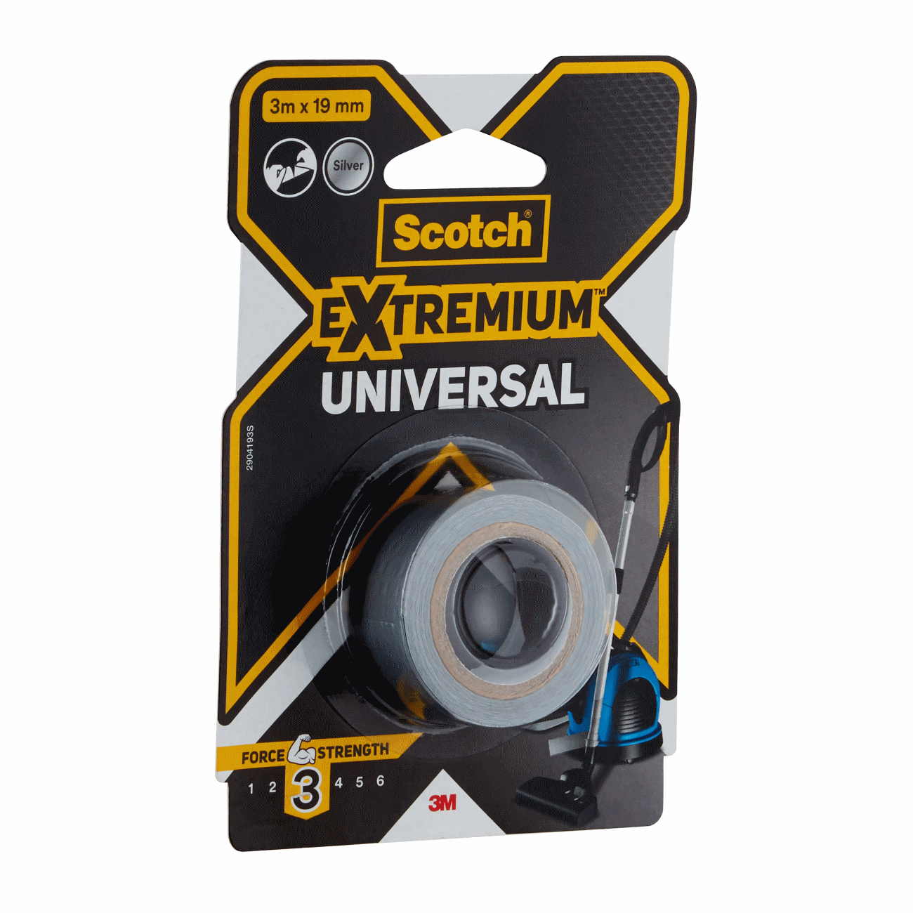 3M Cinta adhesiva Scotch Extremium Universal, plata, 19 mm x 3 m