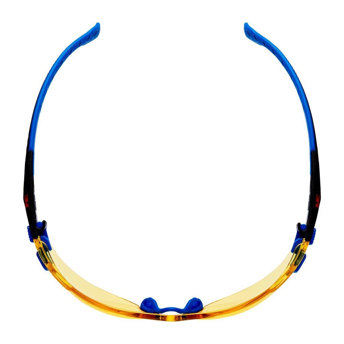 3M Solus 1000 Schutzbrille, blau/schwarzer Rahmen, Scotchgard Anti-Fog-/Antikratz-Beschichtung (K&N), gelbe Scheibe, S1103SGAF-EU